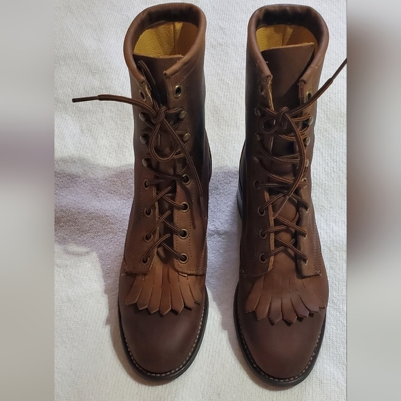 Laredo Shoes - Laredo VGT Women's  Brown Leather Fringe Kiltie Boots. Soft Leather Sz 6 1/2